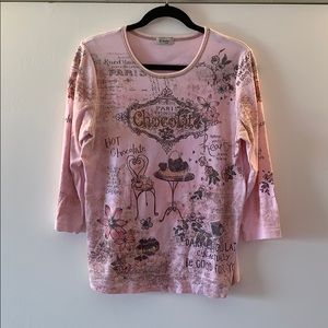 Cactus XL Used Chocolate theme Pink 3/4 sleeve